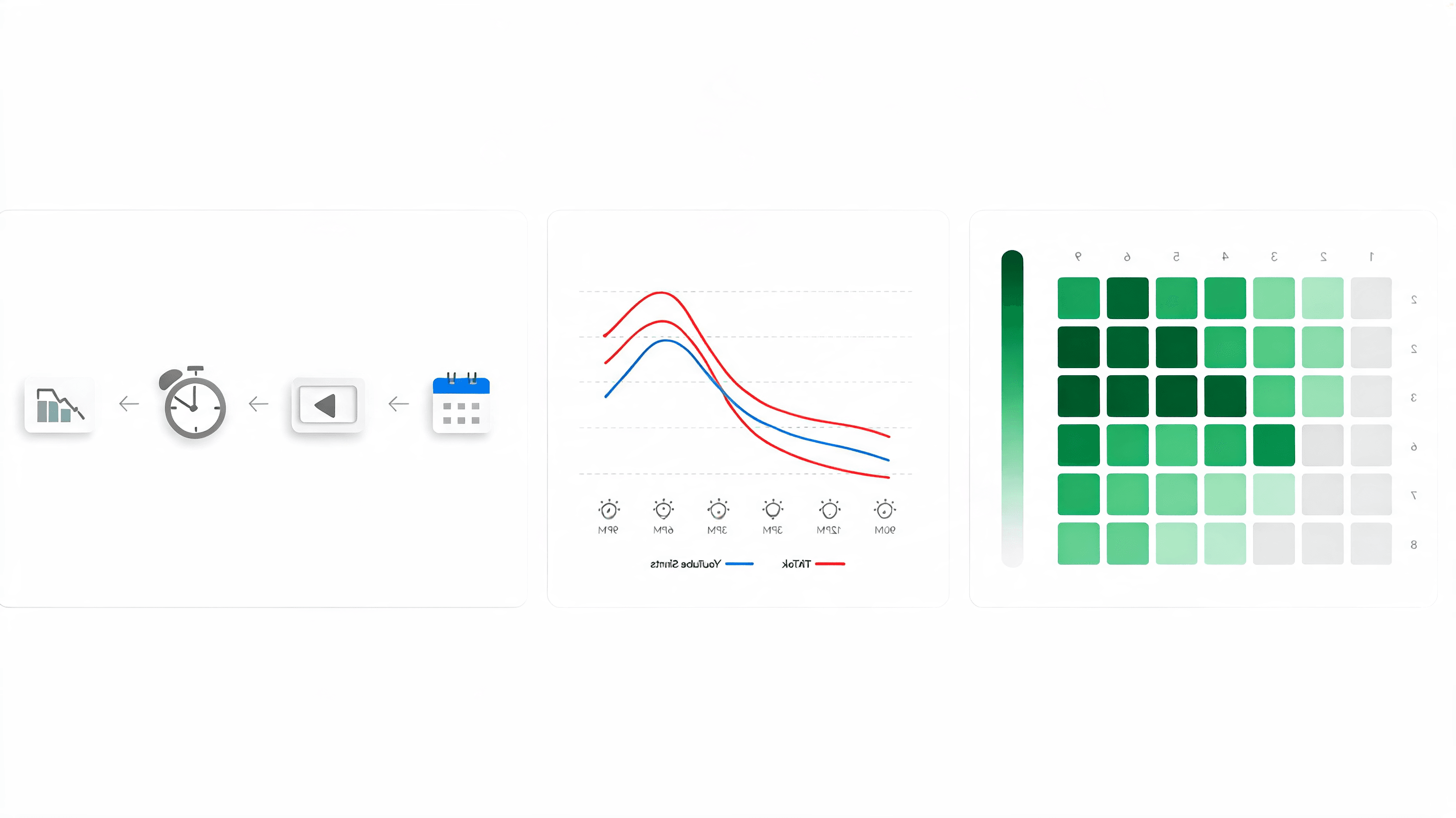 Advanced analytics dashboard aligning posting times with retention and engagement trends
