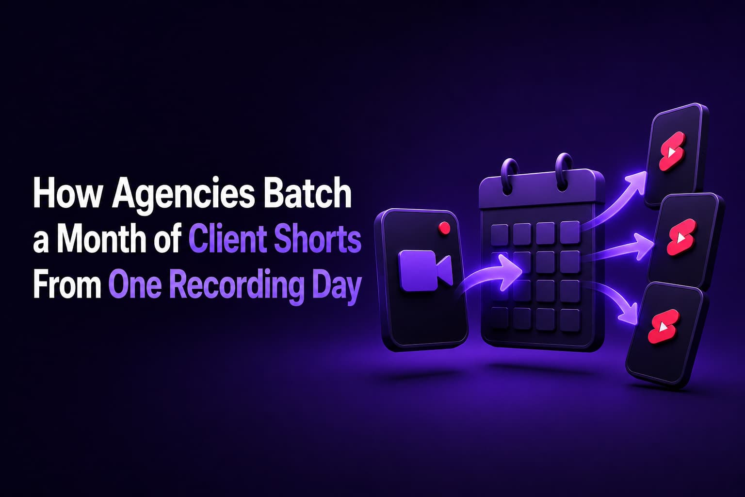 Agentur-Workflow, der einen Drehtag in einen Monat Client-Shortform-Posts verwandelt