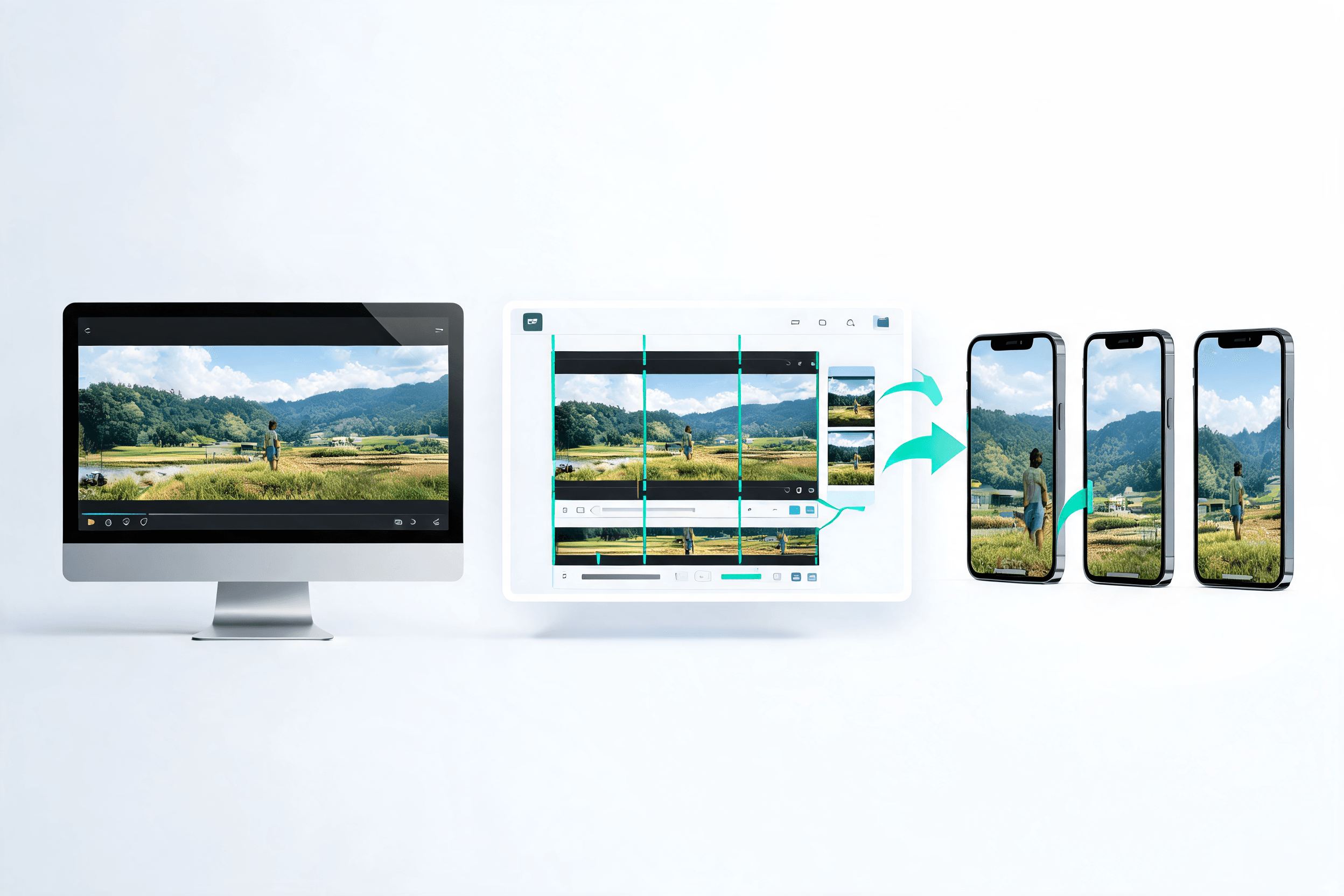 Clip comparison table showing manual editing versus AI-assisted repurposing workflow