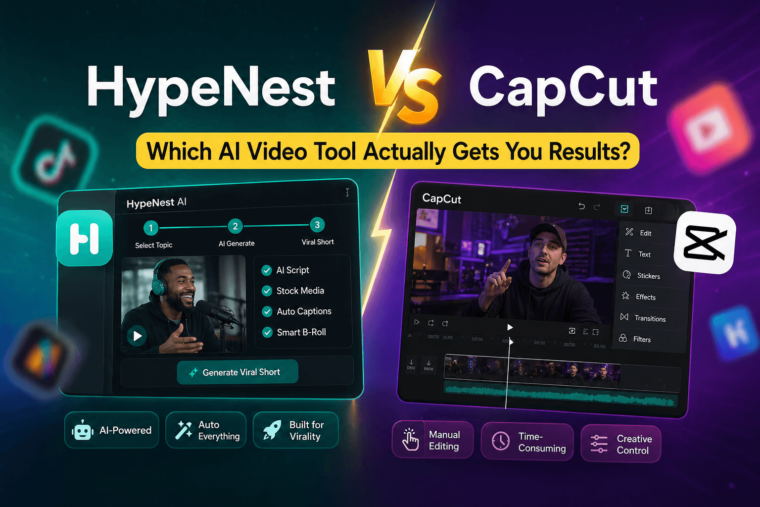 HypeNest vs CapCut (2026): Best CapCut Alternative for SEO-Ready Shorts? cover showing AI short-video workflow guidance and creator SEO tactics