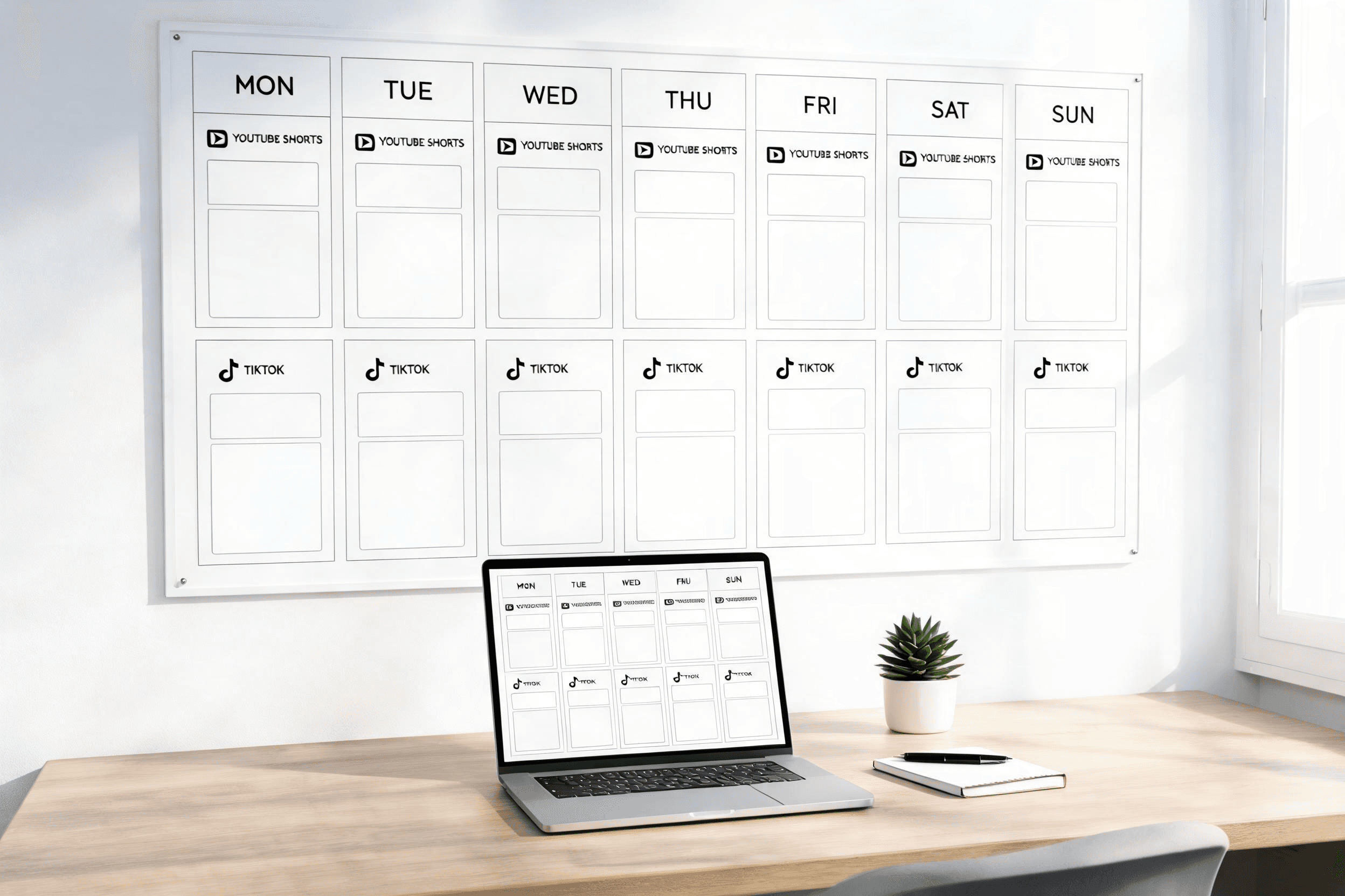 Weekly Shorts Content Calendar Template supporting visual 2