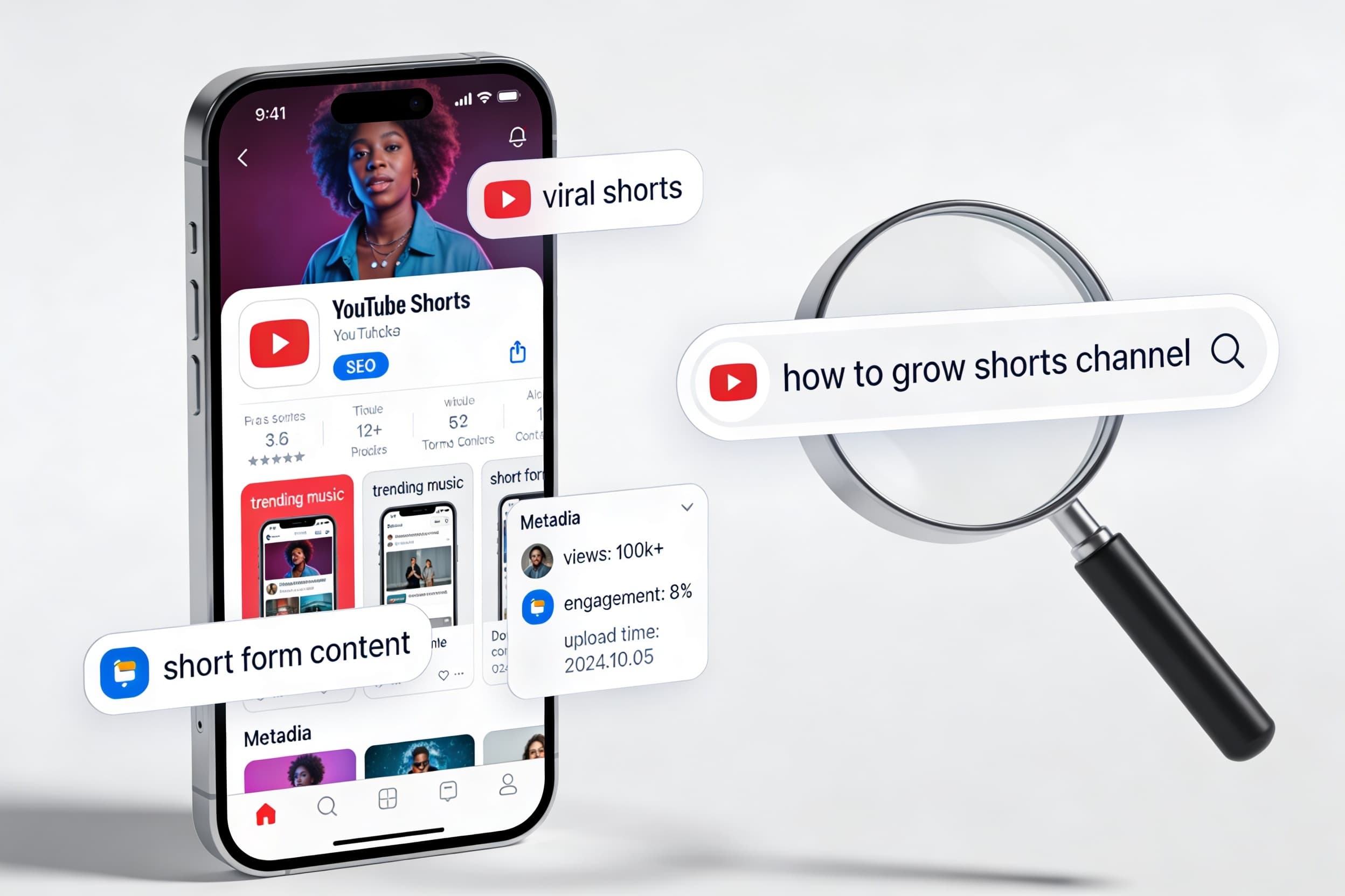 Guida SEO YouTube Shorts con titoli, tag e descrizioni su un'unica dashboard